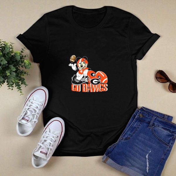 Chtnca8009 Go Dawgs Football Georgia Bulldogs Mickey Mouse T Shirt 1