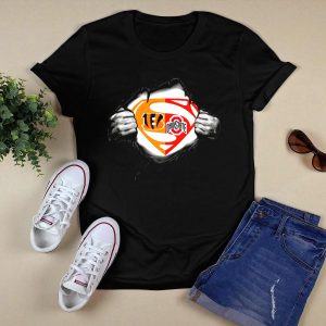 Cincinnati Bengals Ohio State Buckeyes Superman Logo Fusion T Shirt