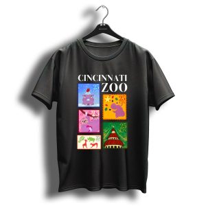 Cincinnati Zoo Christmas Stamps 2024 Festive Animal T Shirt
