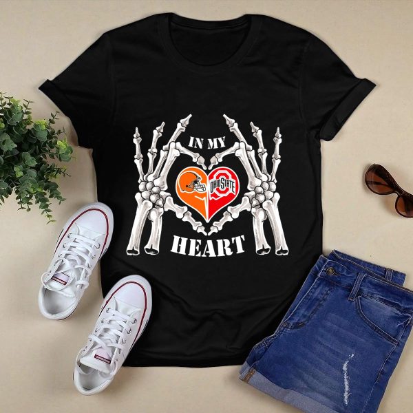 Cleveland Browns Ohio State Buckeyes In My Heart T Shirt Black 1