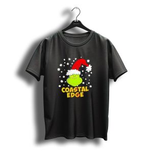 Coastal Edge Grinch Christmas 2025 Snowflakes Santa Hat T-Shirt