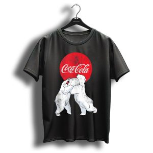 Coca Cola Christmas Polar Bears Classic Hugging Logo Vintage 3Z T-Shirt