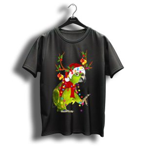 Cockatoo Parrot Reindeer Antlers Christmas Lights Santa Hat T Shirt