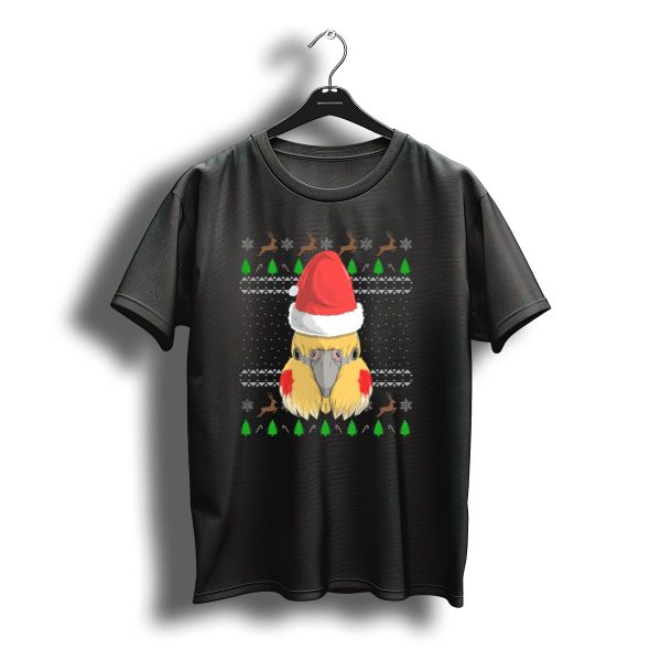 Cockatoo Santa Claus Hat Christmas Reindeer Trees Snowflakes Candy Canes T Shirt t shirt 1