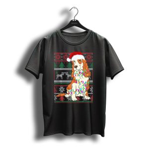 Cocker Spaniel Christmas Lights Santa Hat Holiday T-Shirt