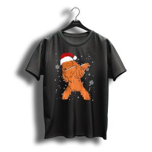 Cocker Spaniel Dabbing Christmas Santa Hat Snowflakes T-Shirt
