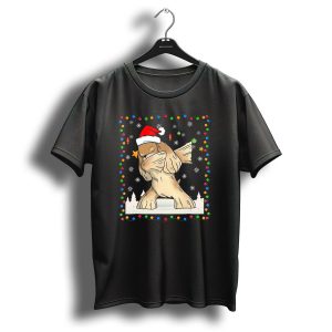 Cocker Spaniel Dabbing Santa Christmas Lights Snowflakes T Shirt