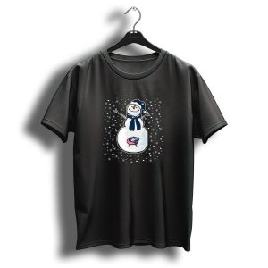 Columbus Blue Jackets Festive Snowman Christmas Fans T Shirt