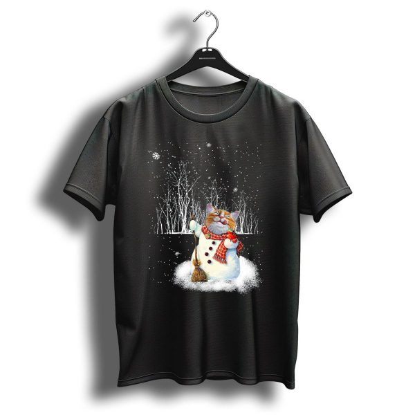 Cool Cat In Snow Snowman Christmas Cat Lover Xmas Kitten T Shirt 1 t shirt 1
