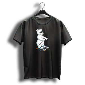 Cool Christmas Polar Bear Skiing On Penguin Skis T Shirt