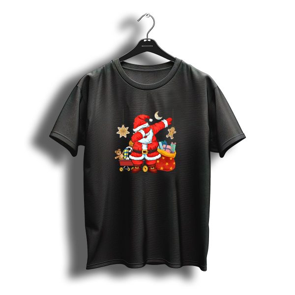 Cool Dabbing Santa Claus With Christmas Gifts And Star Decorations T Shirt t shirt 1