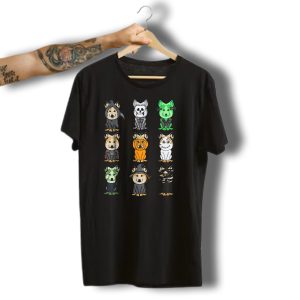 Cool Halloween Corgi Dogs Funny We Costumes Spooky Skeleton Pumpkin Mummy Monster T-Shirt