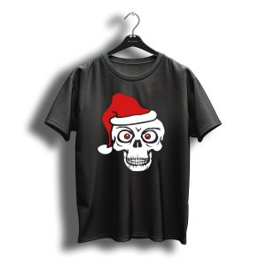 Cool Skull Santa Claus Eyes Skeleton Christmas T-Shirt