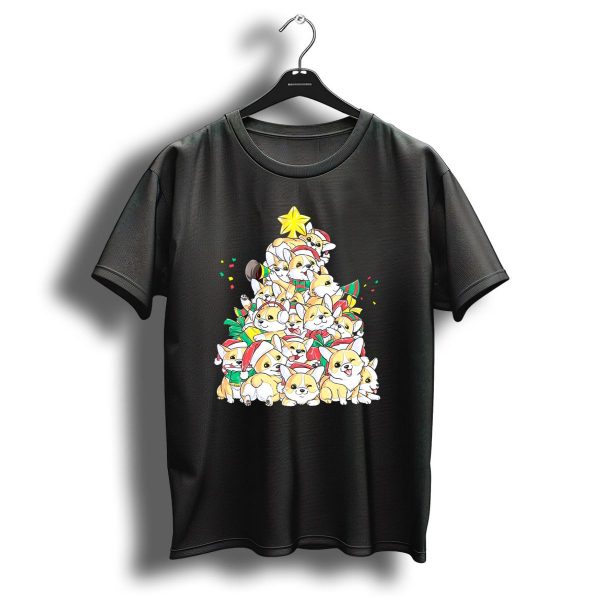 Corgi Christmas Merry Corgmas Xmas Tree Santa Hats T Shirt 1 t shirt 1