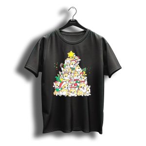 Corgi Christmas Merry Corgmas Xmas Tree Santa Hats T-Shirt