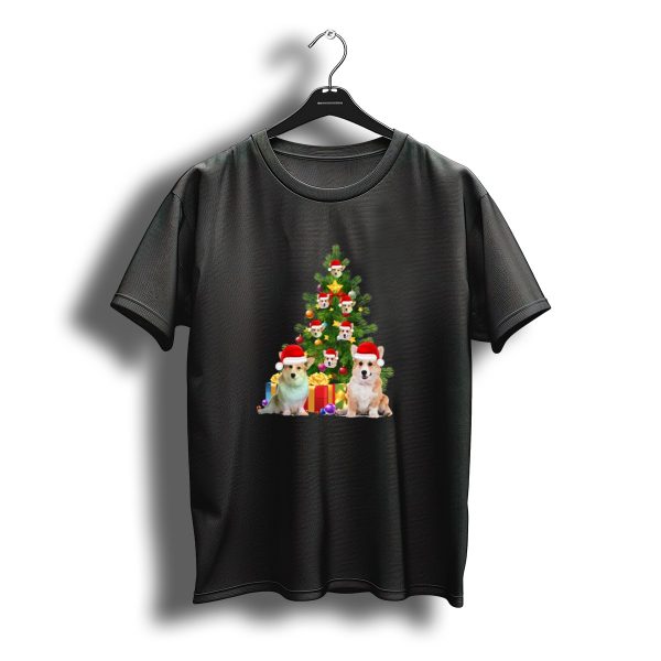 Corgi Christmas Tree With Santa Hats And Presents T Shirt t shirt 1