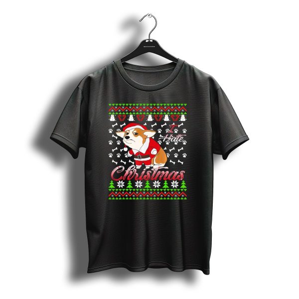 Corgi I Hate Christmas Santa Ugly T Shirt t shirt 1