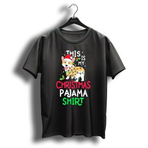 Corgi In Santa Hat Lights Christmas Pajama T Shirt