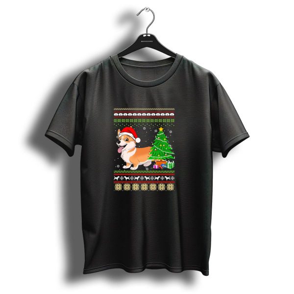Corgi Santa Christmas Tree Snowflakes Festive T Shirt 1 t shirt 1
