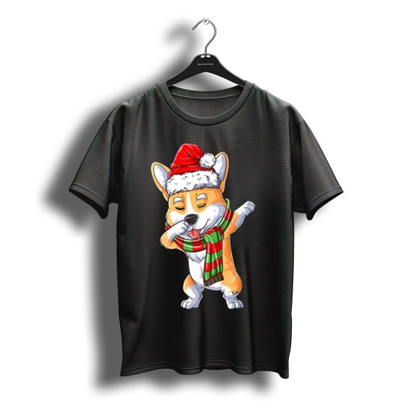 Corgi Santa Dabbing Christmas Girls Scarf T Shirt t shirt 1