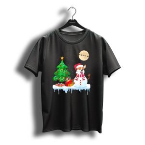 Corgi Snowman Christmas Tree Santa Moon Sled T-Shirt