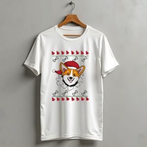 Corgi Surprise Christmas Santa Hat Bone T Shirt