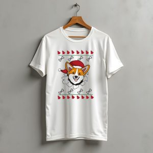 Corgi Surprise Christmas Santa Hat Bone T-Shirt