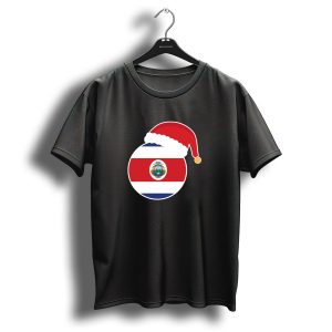 Costa Rica Flag With Santa Hat Christmas T Shirt