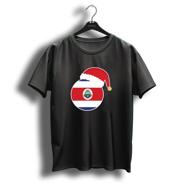 Costa Rica Flag With Santa Hat Christmas T Shirt 1 t shirt 1