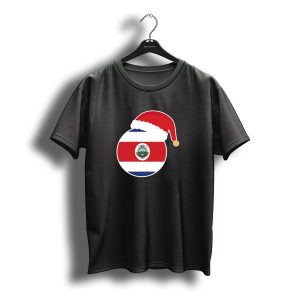 Costa Rica Flag With Santa Hat Christmas T-Shirt