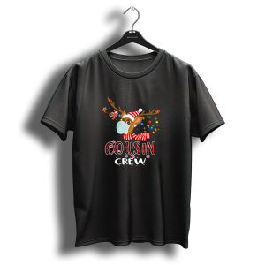 Cousin Crew Christmas Reindeer Mask Plaid T Shirt