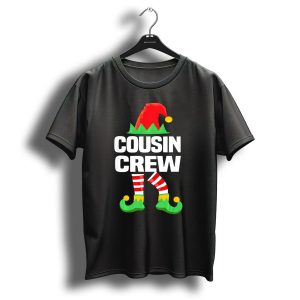 Cousin Crew Elf Hat Striped Legs Christmas T-Shirt
