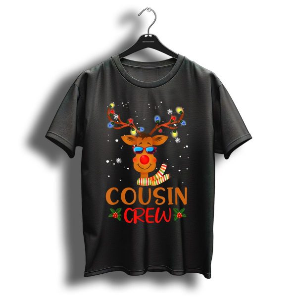 Cousin Crew Funny Christmas Reindeer Lights T Shirt 1 t shirt 1