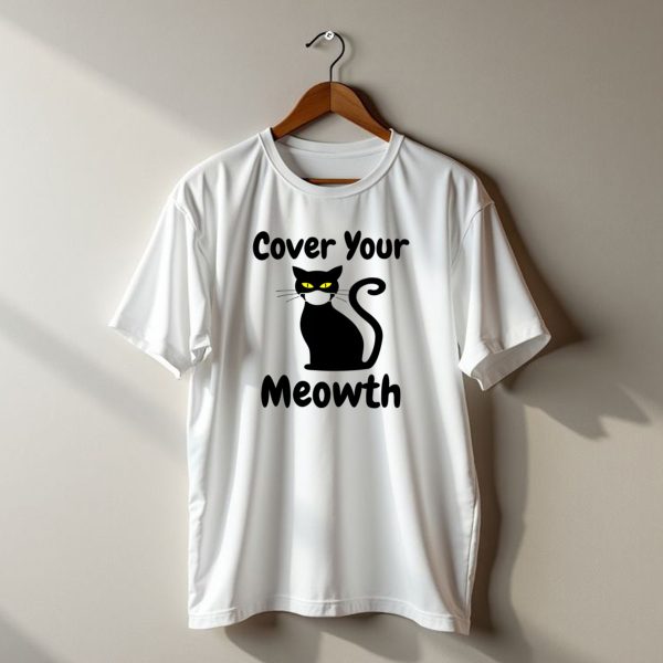 Cover Your Meowth Funny Halloween Cat Mask Humor Halloween Cat Mask Humor T Shirt t shirt 1