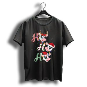 Cow Lover Christmas Ho Ho Ho Festive Cows T-Shirt