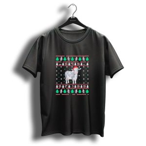 Cow Santa Hat Ugly Christmas T Shirt