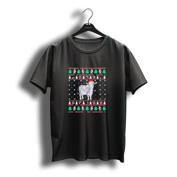 Cow Santa Hat Ugly Christmas T Shirt t shirt 1