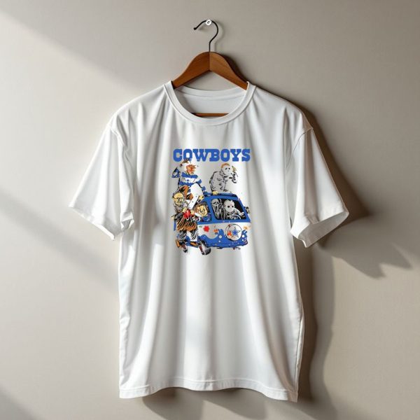 Cowboys Dallas Nfl Horror Characters Movie Halloween Hippie Van T Shirt t shirt 1