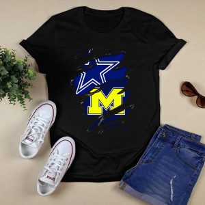 Cowboys Dallas Star Michigan Wolverines M Logo Combo T-Shirt