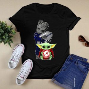 Cowboys Guardians Holding Football Alabama Crimson Tide Baby Yoda T Shirt