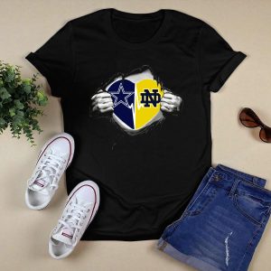 Cowboys Notre Dame Fighting Irish Heart Logo Passion T-Shirt