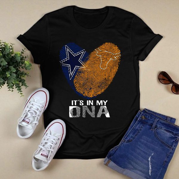Cowboys Texas Longhorns Fingerprint Its In My DNA T Shirt Style 1 Black 1