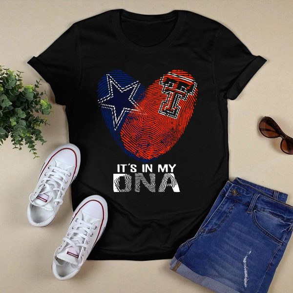 Cowboys Texas Tech Its In My DNA Fingerprint Star TTU T Shirt Black 1