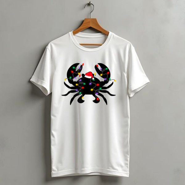 Crab With Christmas Lights And Santa Hat T Shirt 1 t shirt 1