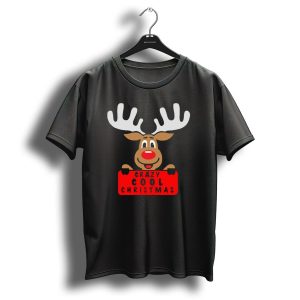 Crazy Cool Christmas Reindeer Antlers Festive T Shirt