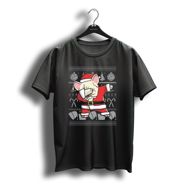 Cream French Bulldog Dabbing Dab Santa Christmas T Shirt t shirt 1