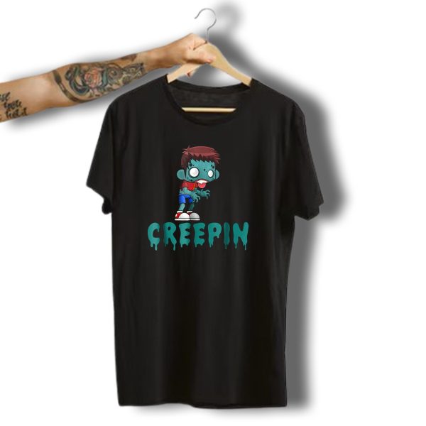 Creepin It Real Zombie Kid Halloween Funny Pun T Shirt t shirt 1