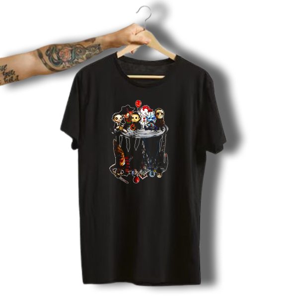 Creeps Halloween Horror Cartoon Reflection Of Iconic Movie Villains T Shirt t shirt 1