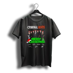 Criminal Minds Merry Christmas Santa Hats Signatures T-Shirt