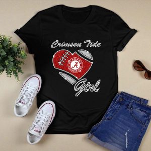 Crimson Tide Girl Alabama Crimson Tide Football Heart Dntee25 T Shirt